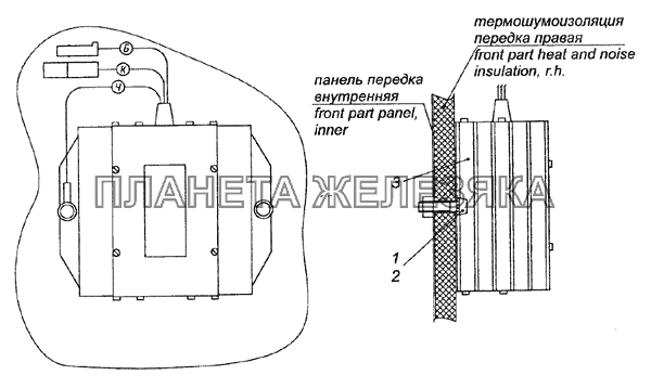 6520-3759601-70 Установка преобразователя напряжения КамАЗ-6522 (Euro-2, 3)